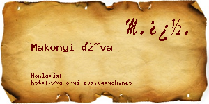 Makonyi Éva névjegykártya